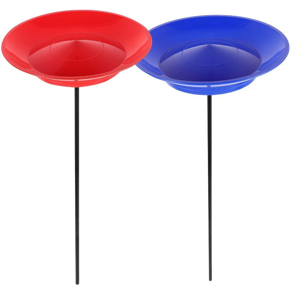 Colorful Juggling Spinning Plates with Sticks Circus Skills Accessories Plastic Spinning Plate Clown Party Supply Playset
