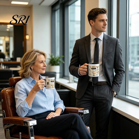 Regalo per Barbiere Professionale Tazza Personalizzata per Parrucchiere Ceramica 330ml Tazza da Caffè per Parrucchiere con Tono Oro Strumenti da Salone Elegante per Donne Uomini Compleanno