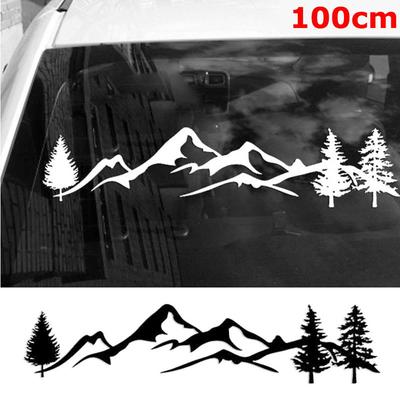 100cm Su Geçirmez Karavan SUV RV Otomatik Çıkartma Araba Dekorasyonu Araba Sticker Ağaç Dağ