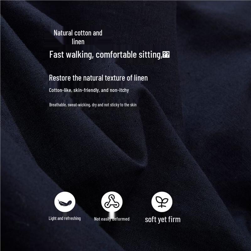 Giordano Women's Loose Straight Elastic Waist Cotton Linen Pants