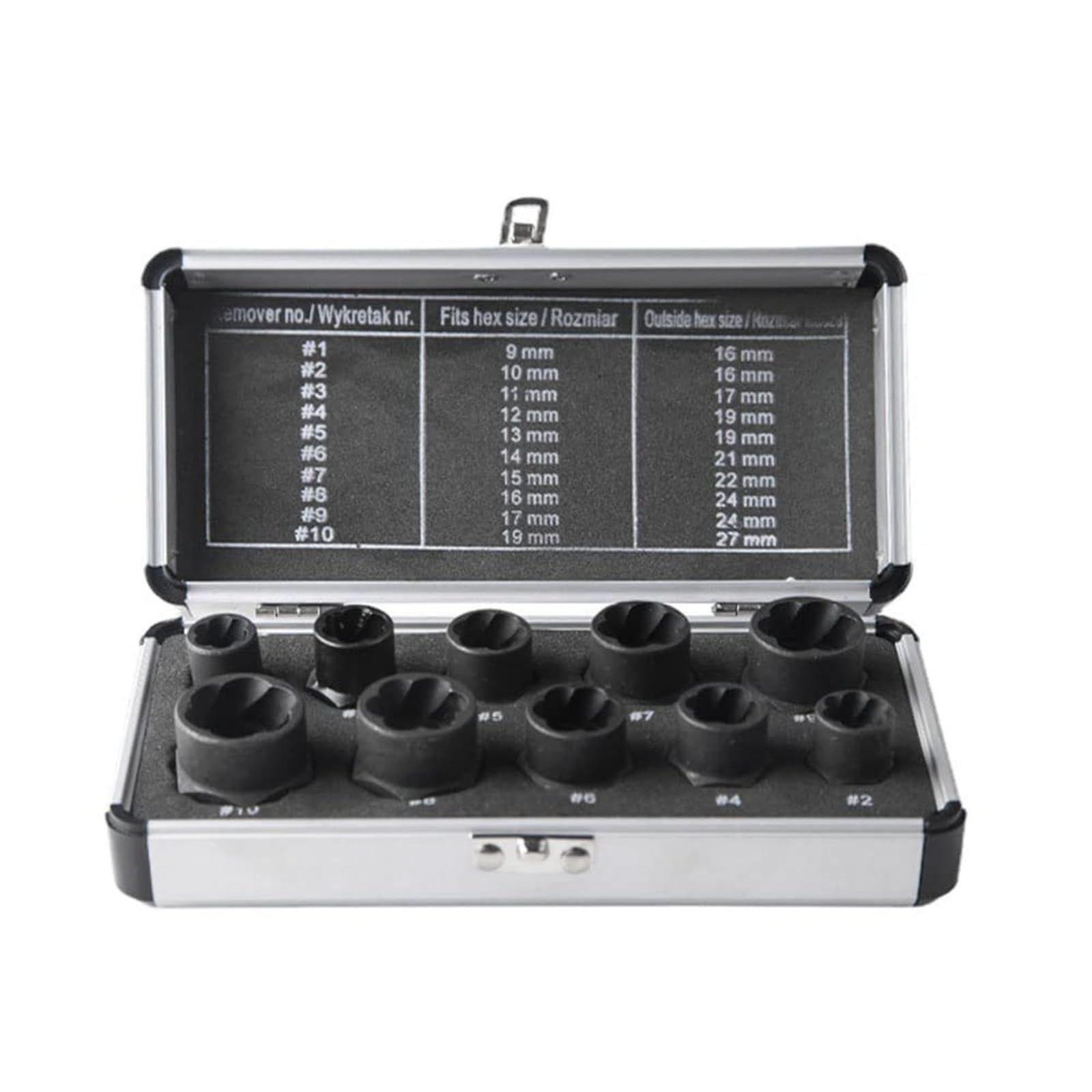 

YWHWLX Nut Twister 10-Piece Set, Nut Extractor, DIY Nut Extraction Socket, Twist Socket, Twister Socket, Extractor Set 9-19mm, Bolt & Nut Remover Set,