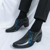 Fashion Men Business Dress Shoes Casual Comfortable Breathable Height Increasing Fashionable Pointed Leather Shoes Banquet Shoes 38-46