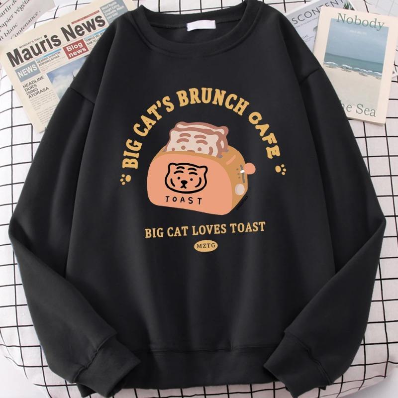 Cat Bread Maker Funny Cartoons Hoodies Women Autumn Fashion Sweatshirt Harajuku Hoody Loose Comfortable Clothing Hoodies & Sweatshirts Women’s