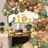 170-Piece Jungle Balloon Wreath Set, Baby Shower Decoration Grey Green Brown And Animal Printed Balloon Brown