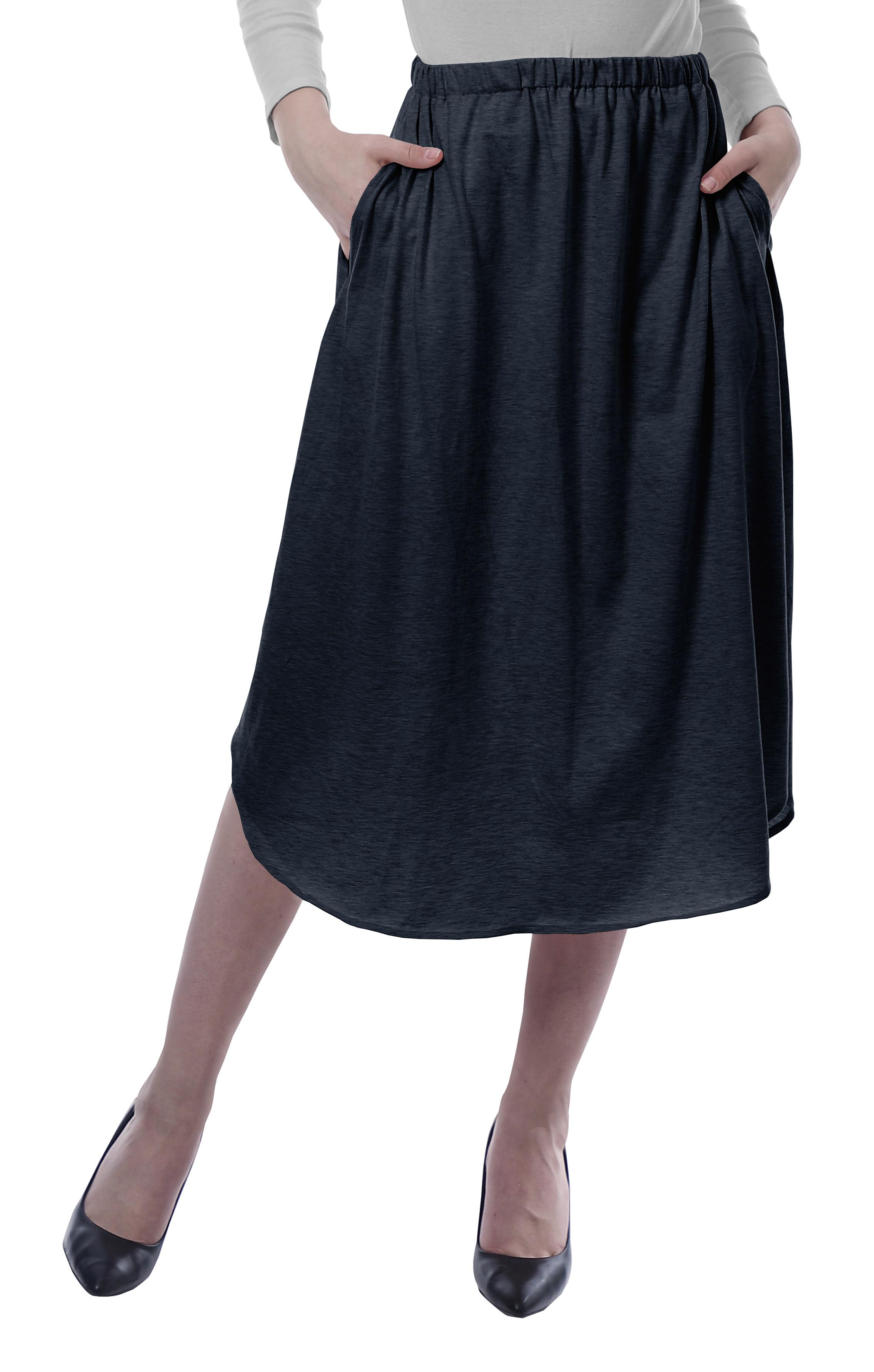 

Moomaya Жіноча зібрана спідниця з кишенями, еластичною талією, однотонна струмуюча літня XS королівський синій колір