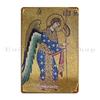 Angel Mosaic Golden Byzantine Icon Metal Sign Cave Customized Garage Funny Club Tin Sign Poster
