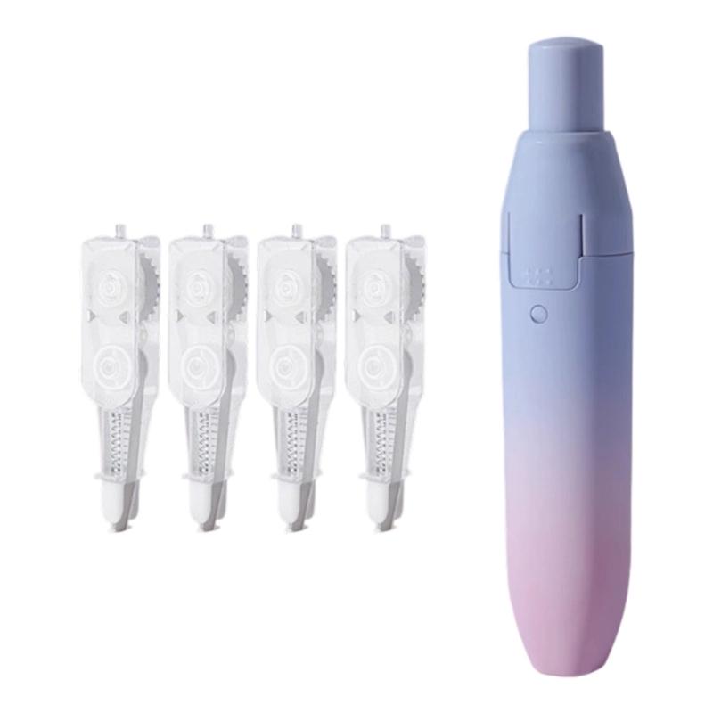 4 Refills Retractable Correction Tape Set Featuring Hues and User Plastic Construction