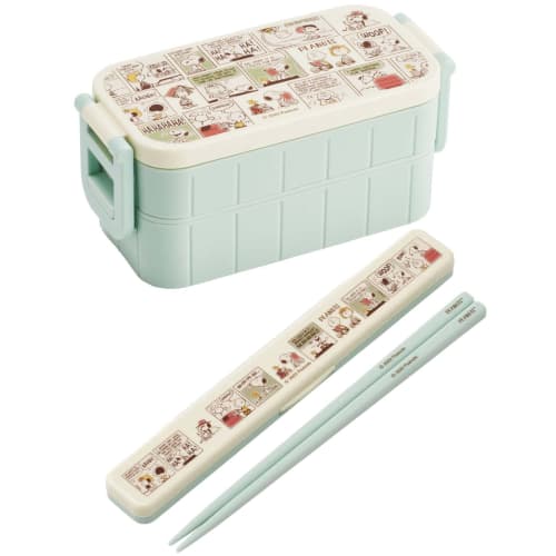 Skater Lunch Box Snoopy Peanuts Comic 600ml Antibacterial 2 Tiers for Women Made in Japan YZW3AG-A