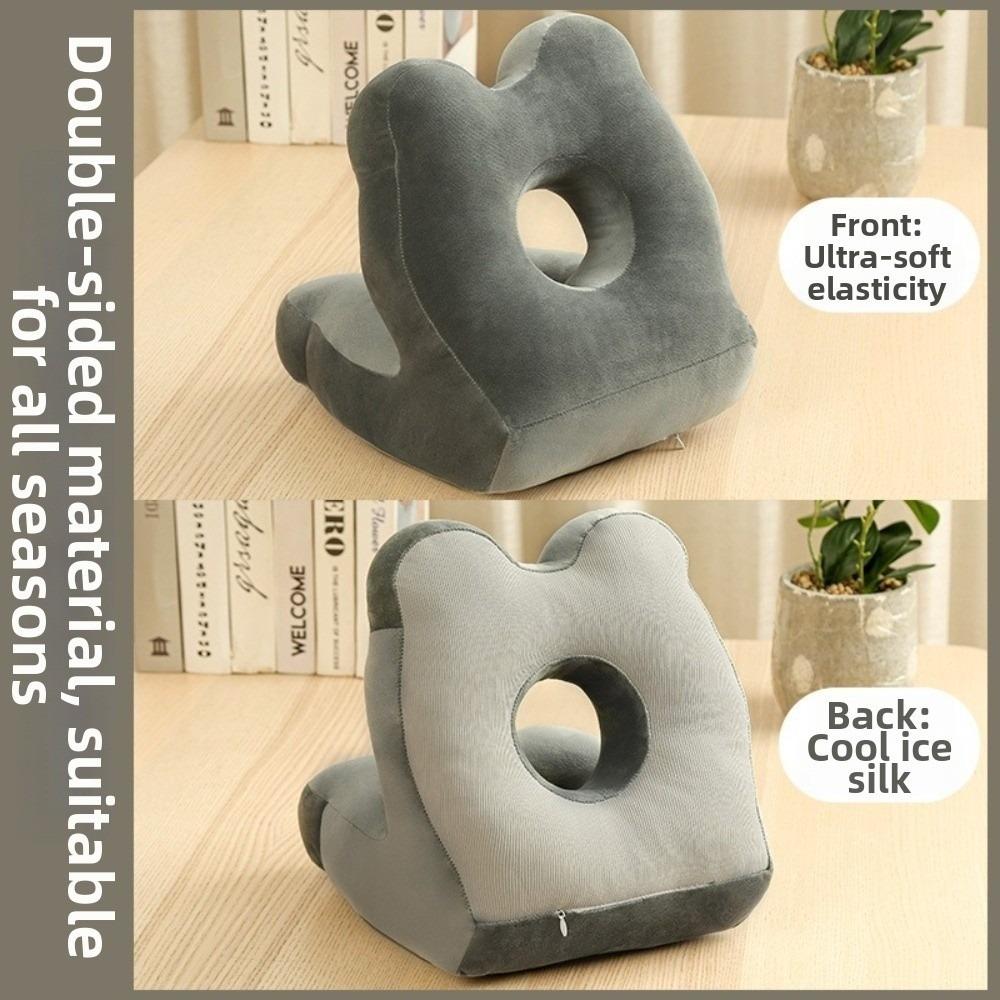 Portable Double-Sided Nap Pillow Hollow Design Supportive Sleeping Pillow Cute Breathable Travel Pillow Classroom темно серый