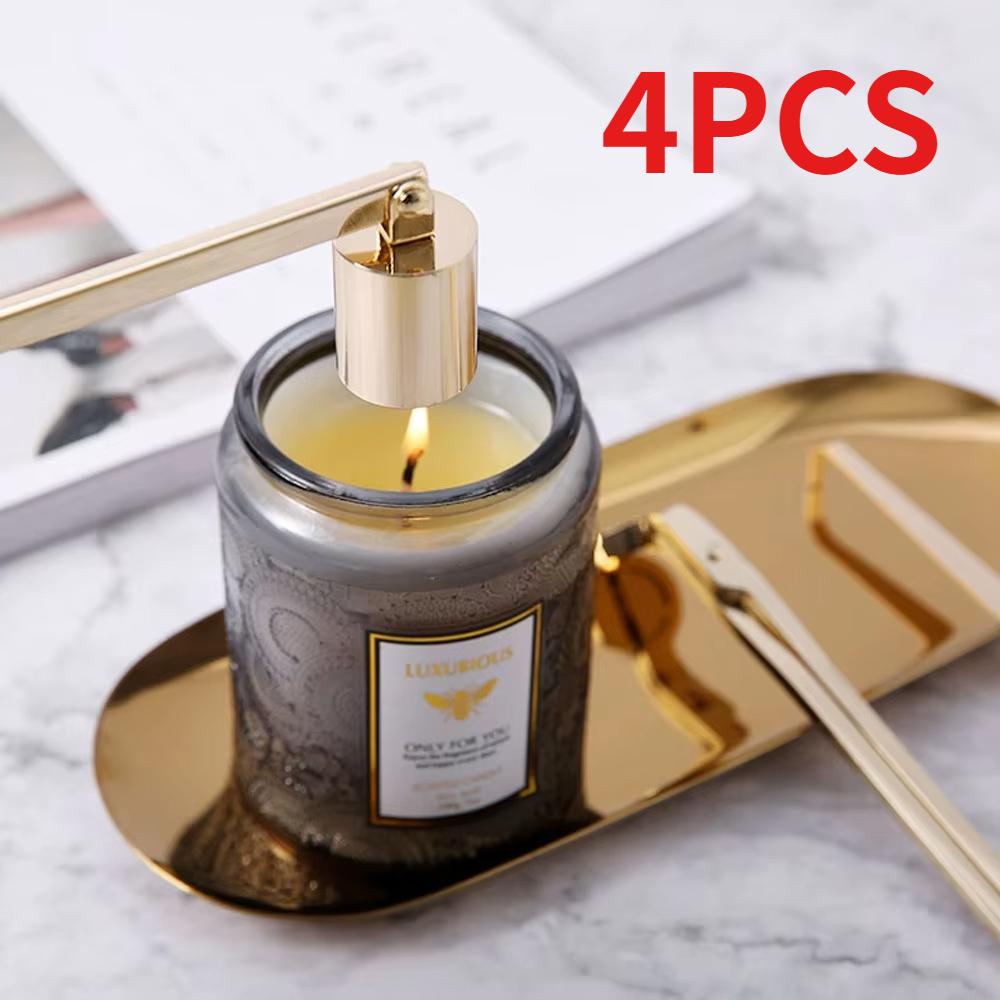 DIY Candle Care Kit 4-1 Set Luxury Ornament Modern Aromatherapy Supplies Stainless Steel Candle Wick Snuffer Candle Accessories