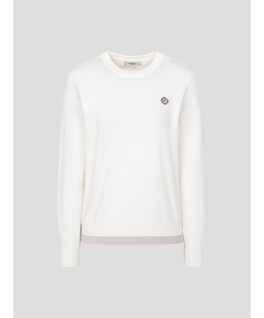 BEANPOLE GOLF Women'S Round Neck Long Sleeve Pullover Ivory