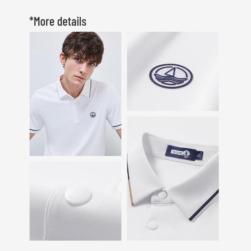 NAVIGARE Men's Quick-Dry Sun Protection Short Sleeve Polo Shirt