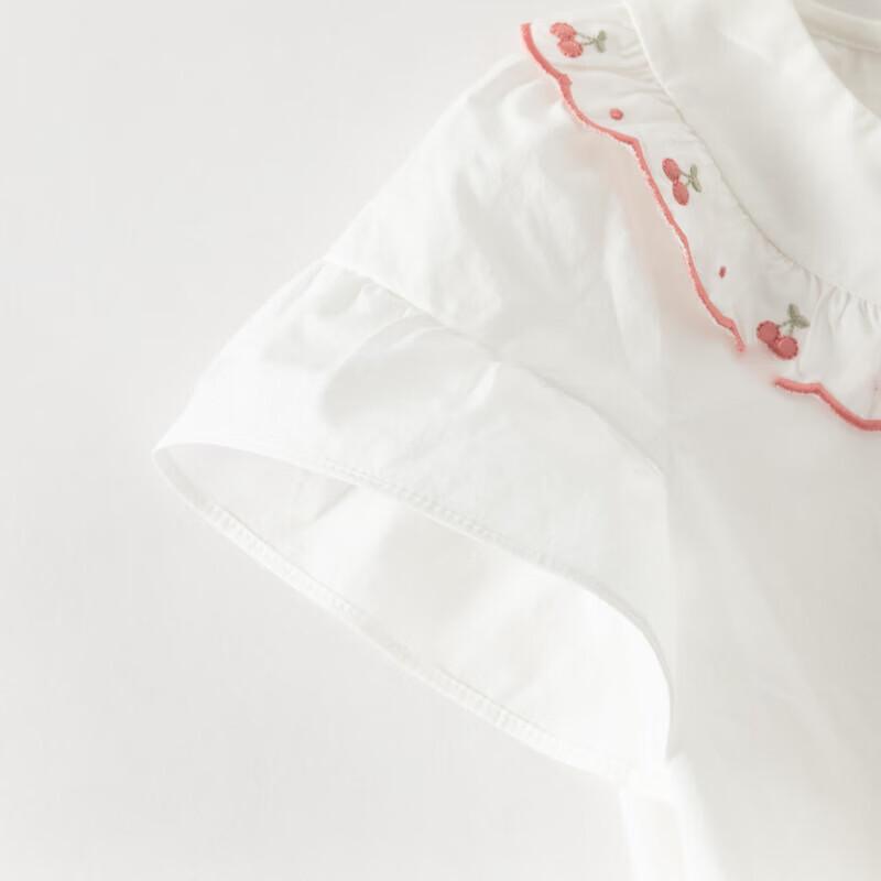 DAVE & BELLA Girls' Short Sleeve Cotton Shirt