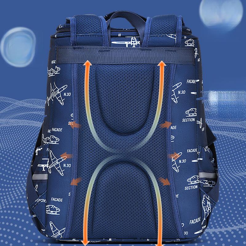 NewCartoon School Bag for Primary School Students, Boys' Integrated Large Capacity Children's Bag