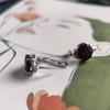 Серебряные серьги с искусственным гранатом nano 3.425ct (60002410)