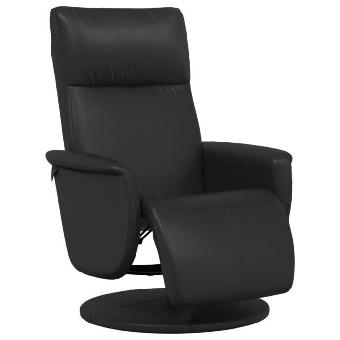 VidaXL Fauteuil inclinable avec repose-pieds noir similicuir 356549