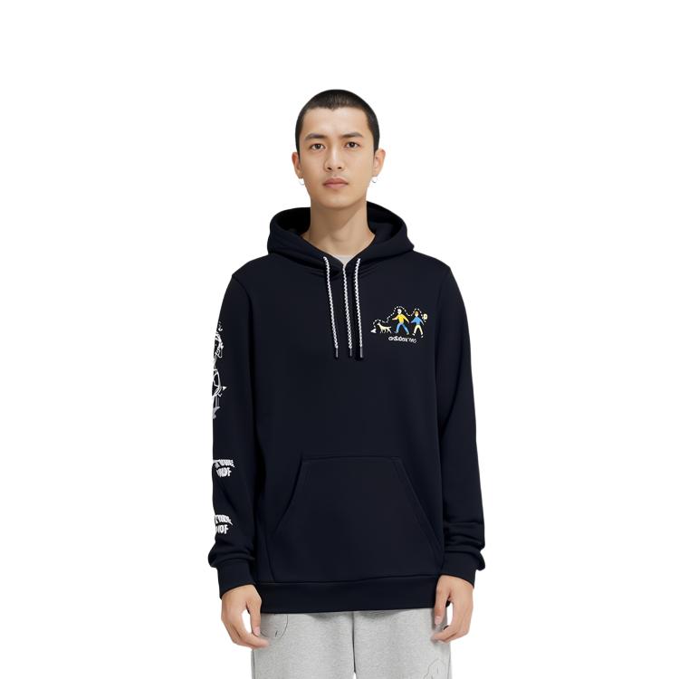 Adidas Neo Sweatshirts Men's Black Hooded Moderate Regular HG6589