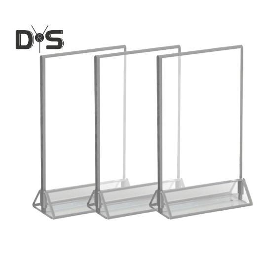 

3 шт. Золотой акриловый держатель для знака, двухсторонняя фоторамка, флаер, меню, свадебный столик, номерной стенд 3pcs серебряный