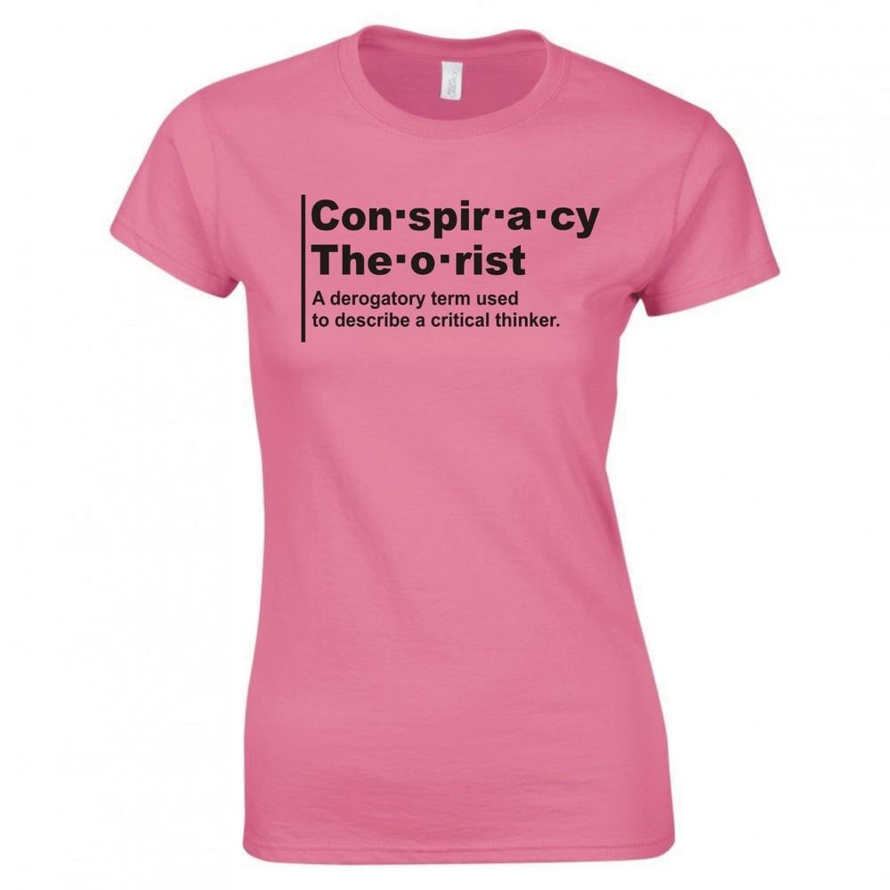 Funny Conspiracy Theorist Derogatory Term Ladies Skinny Fit TShirt
