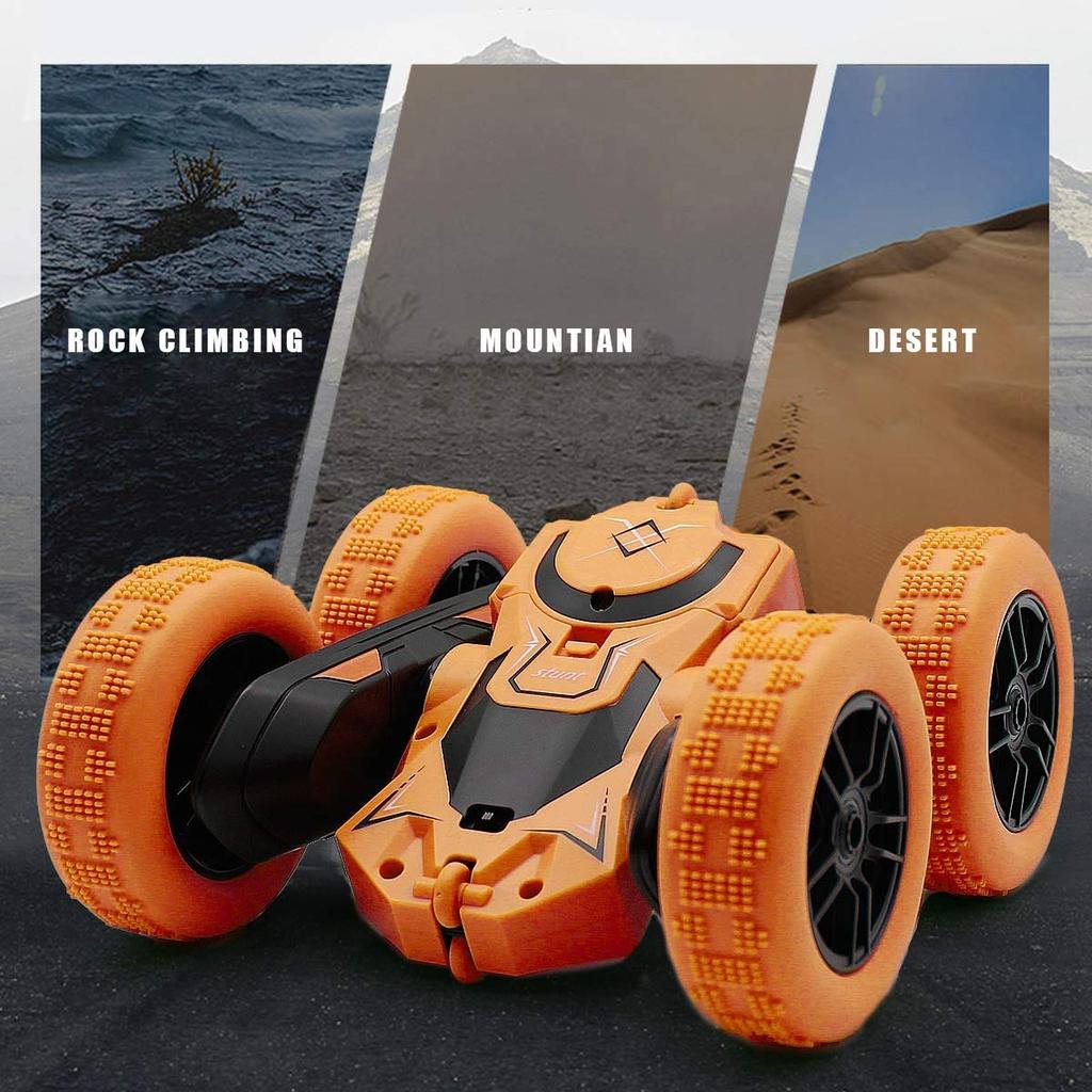 ROBOT PLAZA RC RC Action Kids Toy for Fast Car, Off-Road, Buggy, 4WD, Double-Sided, Boys, 4WD, (Orange)