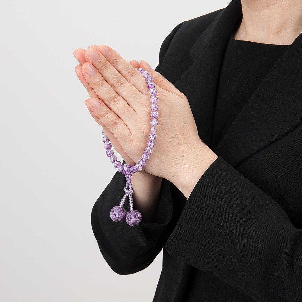 Mărgele de rugăciune Takita pentru lavandă, mătase pură de 8 mm, pungă de mărgele de rugăciune sanscrită Odamaki, mărgele de rugăciune Kyoto, care pot fi folosite de toate certificatele.