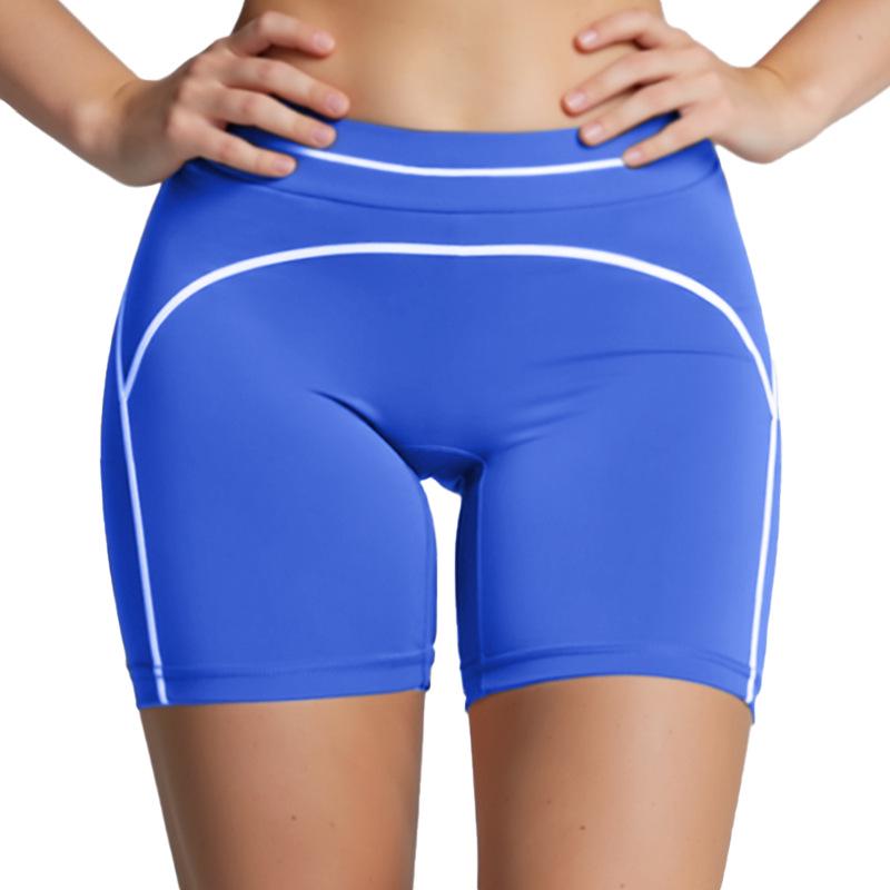 

High-Waisted Contrast Yoga Shorts with Fold-Over Waistband for Outdoor Running and Fitness Large