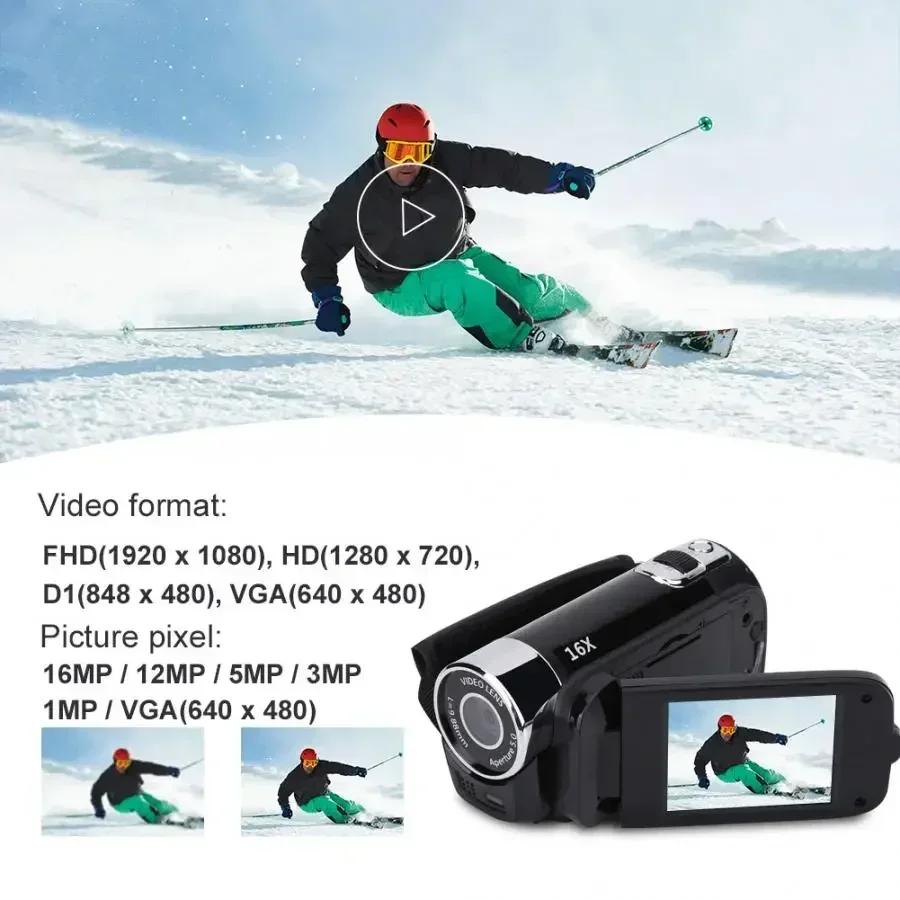 Cameră Digitală Full HD 1080P, Înregistrator Video DV cu Ecran Rotativ 270°, Cameră Video Digitală cu Ecran Tactil de 2,7 inci, Zoom Digital 16x.