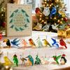 Sea Glass Bird Advent Calendar 2025 24 Day Countdown Christmas Tree Decoration Handcrafted Bird Ornaments Meaningful Holiday Gift