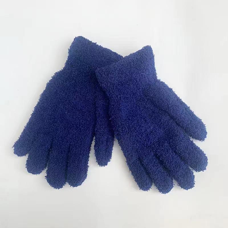Coral Fleece Gloves Ins Japan And Korea Cute Simple Candy Color Five Fingers Fashion Warm Student
