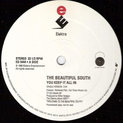 12inch Record BEAUTIFUL SOUTH - You Keep It All In ED5444 Elektra 1990 US Rock Used