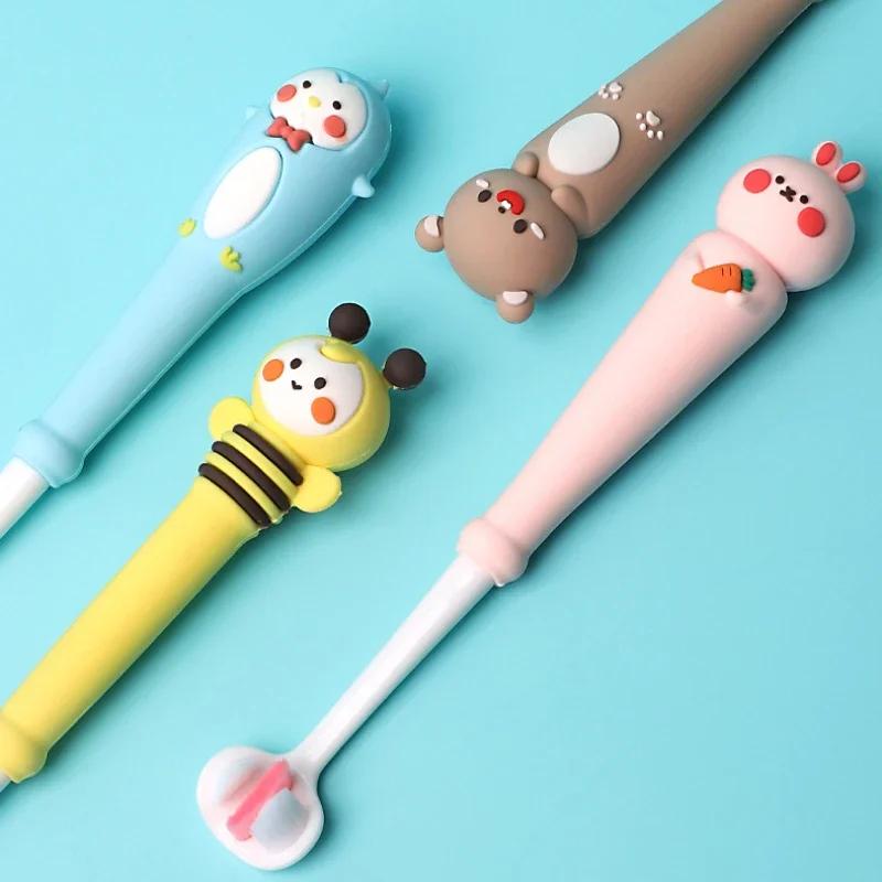 Cartoon Three Sided Creative Toothbrush Baby Infants 3-10 Years Oral Cleaning Small Head Soft Bristled Toothbrushes for Kids