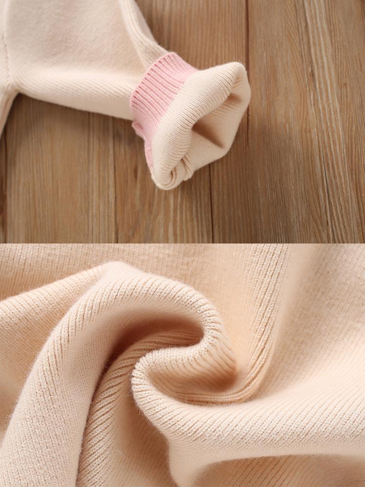 Stickad barntröja Moderiktiga och söta babykläder Höst Varm babyuppsättning Barnkläder 2 st