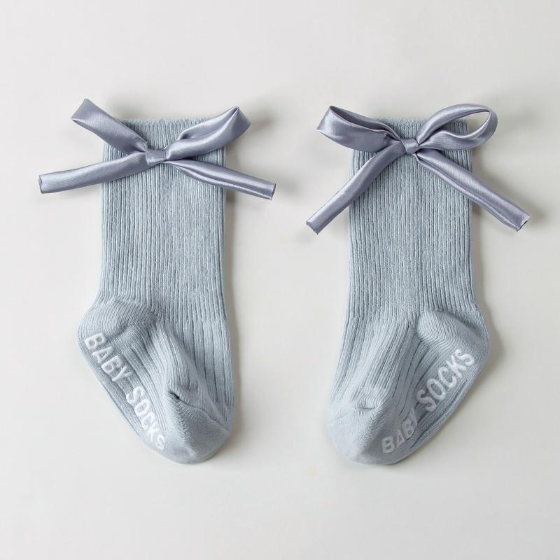 Korean Cute 3D Bow Baby Girls Socks Spring Autumn Soft Cotton Floor Socks Infant Kids First Walkers Newborn Socks