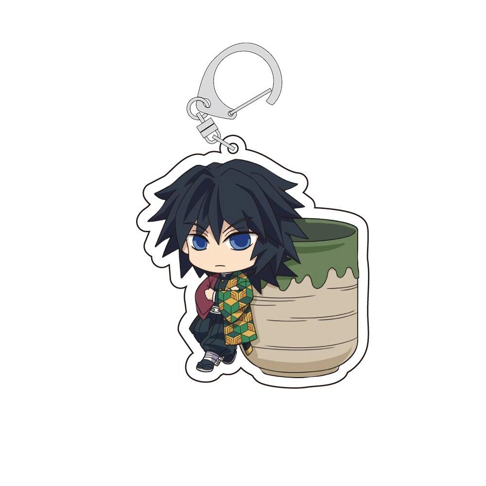 Demon Slayer Kimetsu Yaiba Tanjiro Nezuko Tokito Muichiro Acrylic Double Sided Keychain Transparent Anime Pendant Cosplay No Carry Mini Lightweight