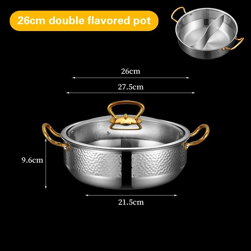 Vzor kladiva špičkový hot pot Čirá polévka Dvojí chuť Speciální hot pot pro indukční vařič 304 nerezový hrnec