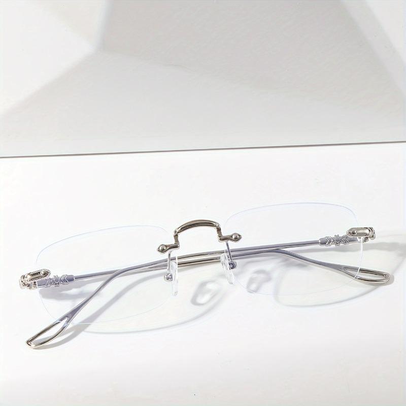 retro metal rimless frame glasses frame men's and women's ultralight anti-blue light flat mirror