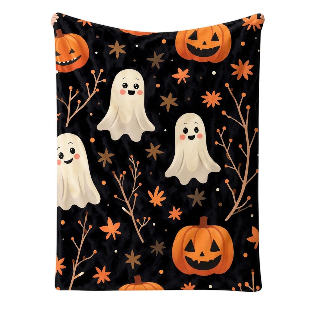 Halloween Flannel Throw Blanket Printed 130 150 cm for Couch Sofa Bed