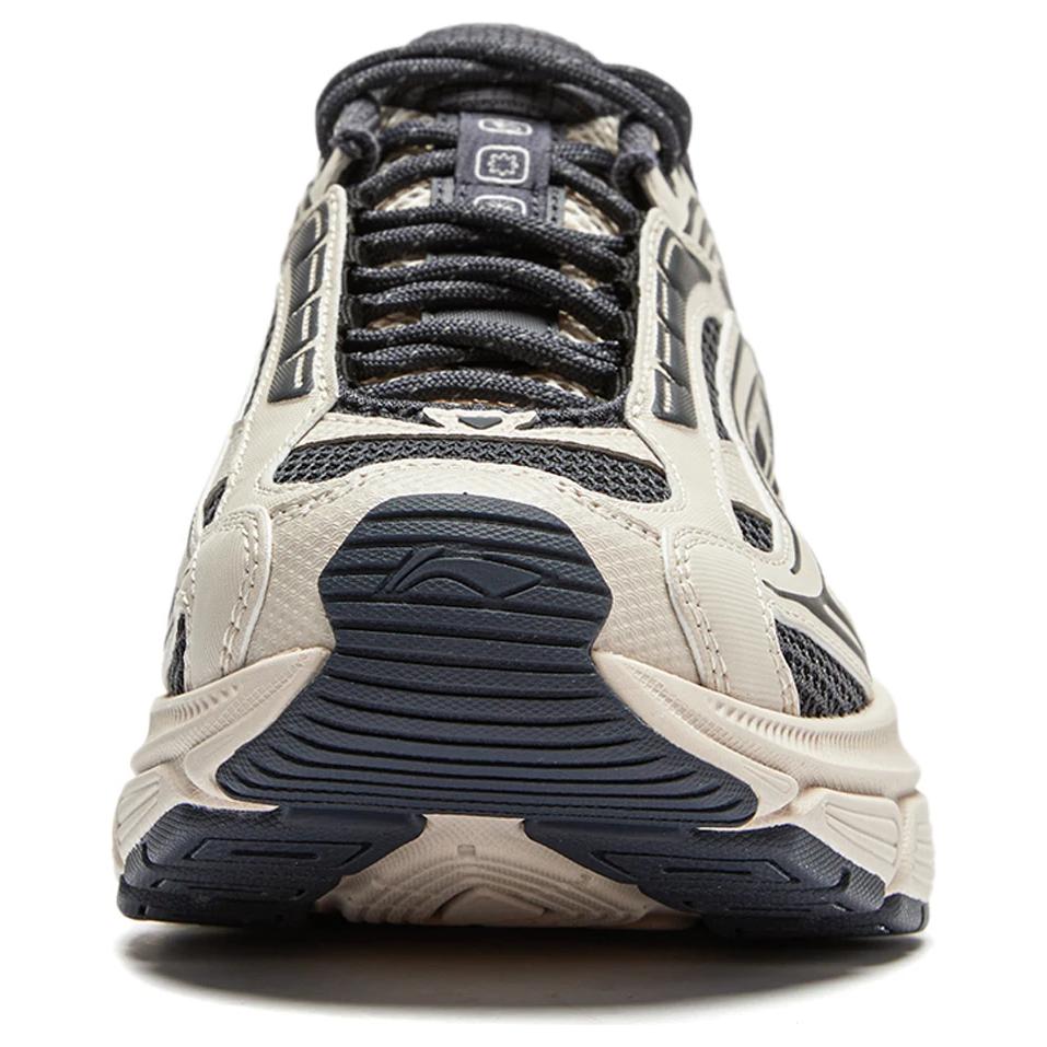 Li-Ning Aurora Renew Synthetic Leather Comfortable Breathable Non-Slip Wear-Resistant Low-Top Casual Shoes Women sneaker Beige Black AGCU044-2