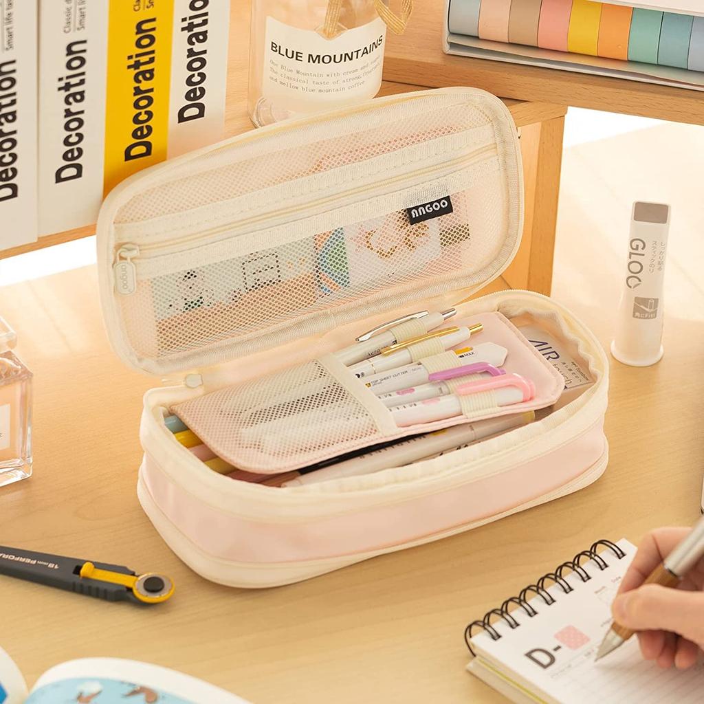 Large Capacity Pen Case with Multifunctional Tool Pen for Junior High and University Students Business Canvas with Gusset Gusset, Case/Pouch