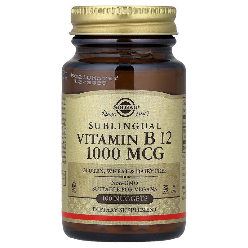 Vitamin B 12, Sublingual , 1,000 mcg, 100 Nuggets