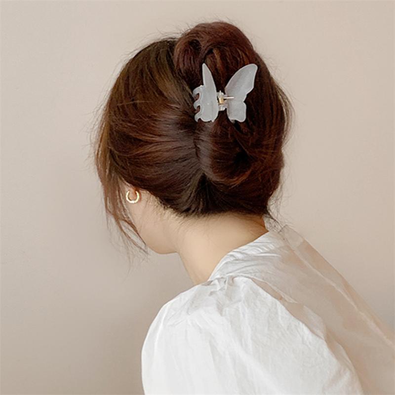 Summer Jelly Color Butterfly Hair Claws Hairpin Cute Transparent Grabs Acrylic Hair Clip for Women Sweet Accessories