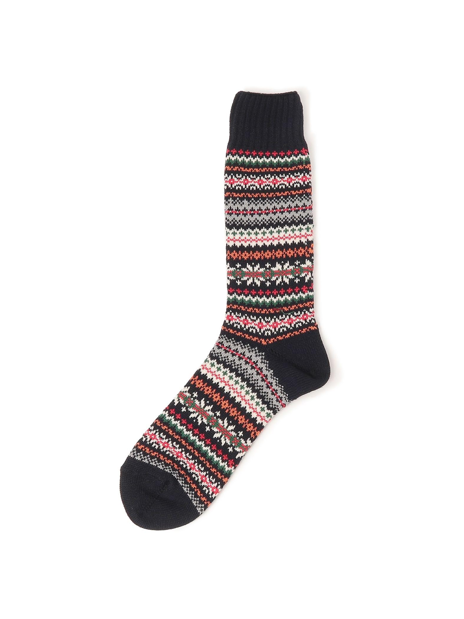 

Beams Plus Носки мужские с узором Fair Isle, темно-синие 38430015479, Базовые, 0,