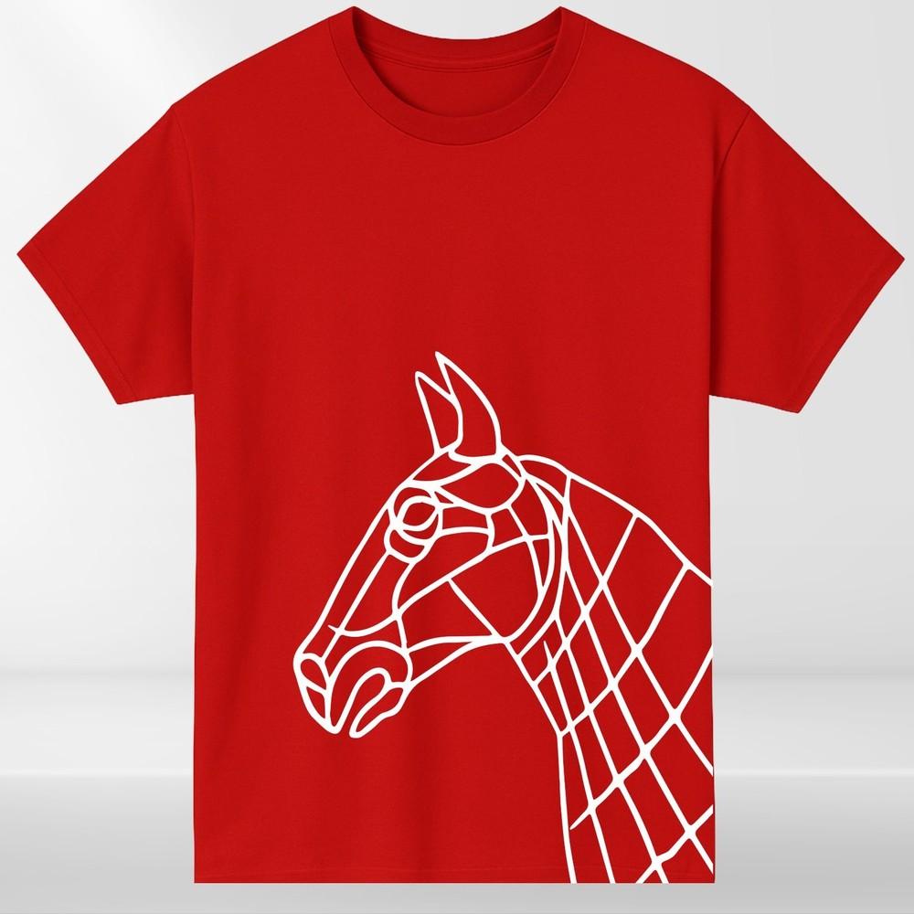 Geometric Horse Head TShirt Abstract Line Art Animal Graphic Unisex Tee S