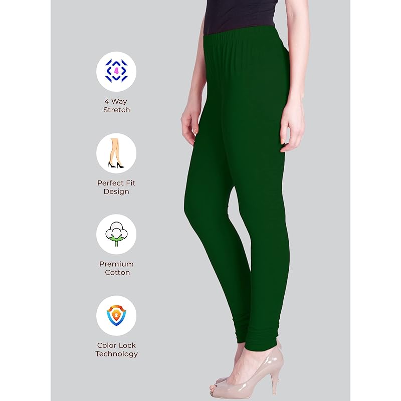 

Lux Lyra Fourleaf Green Free Size Churidar Leggings Free Size зелёный