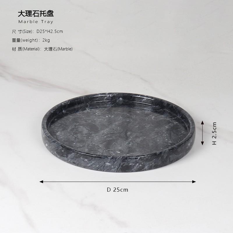 Marble Round Tray Bathroom Vanity Decor Jewelry Storage Nordic Minimalist Luxury Home Accessory