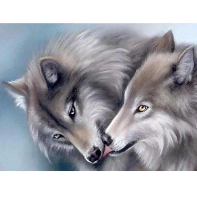 Wolf DIY 5D Diamond Painting Full Round Resin Rhinestone Mosaic Animal Paintings Diamond Embroidery Cross Stitch Home Decor