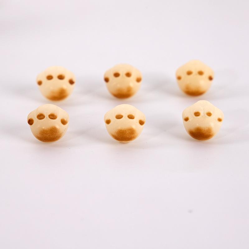 Charcoal Burned Bodhi Root Cat Paw Bracelet & Lucky Cat Phone Chain DIY Jewelry Accessories, 13mm Loose Beads