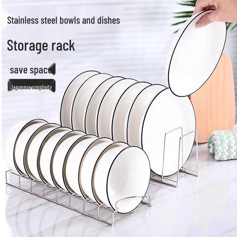 Stainless Steel Bowl & Plate Storage Rack - New Style Dish Organizer