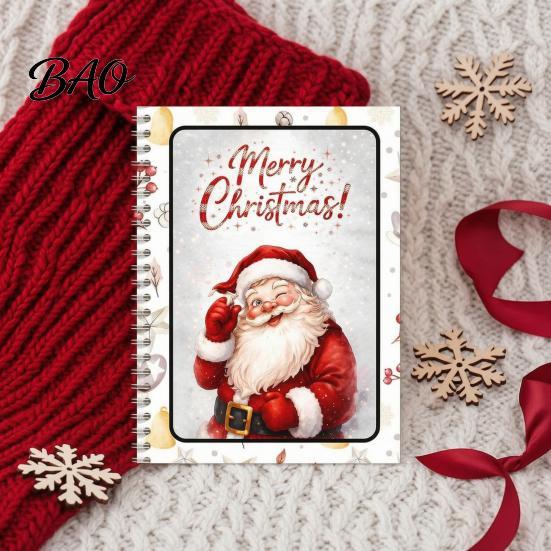 Stocking Stuffers for Teachers Christmas Spiral Bound Book, Vibrant Festive Design Keepsake Booklet, Thoughtful Presents Students Compact Decorative