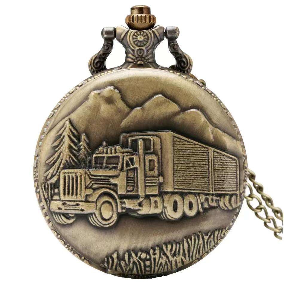 Vintage bronze classic car design Quartz pocket watch men s souvenir gift collection бронзовый